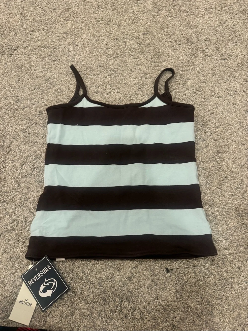 Hollister Striped Reversible Camisole - Black & Light Blue - Picture 2 of 3
